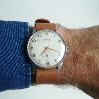 BONHEUR vintage watch, 35 mm, 1950s, working and serviced