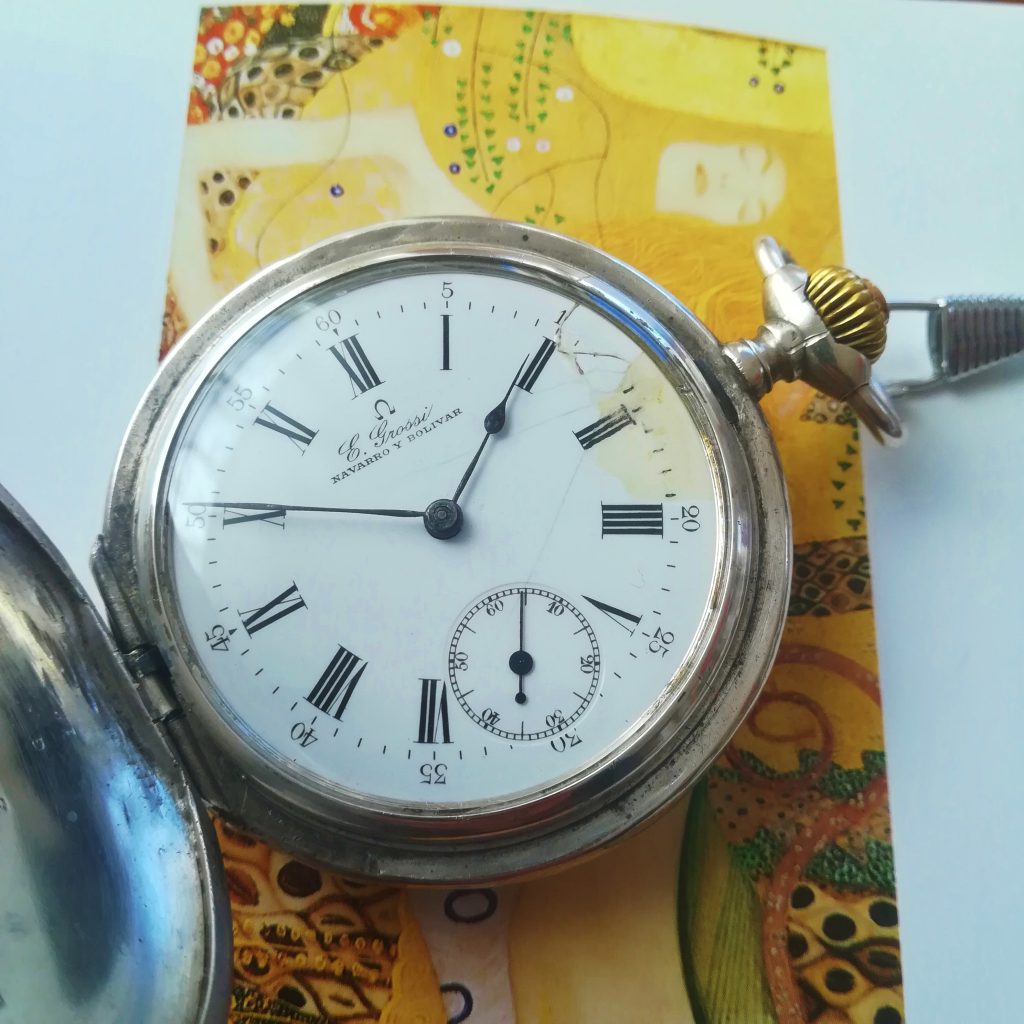 OMEGA silver vintage pocket watch