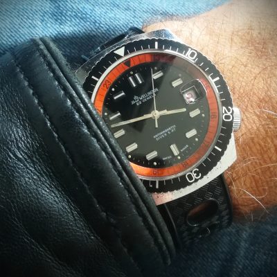 Black diver vintage watch