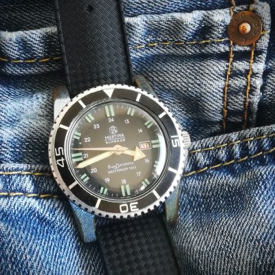 MORTIMA Superdatomatic diver vintage watch, 39 mm, 1960s, working and serviced